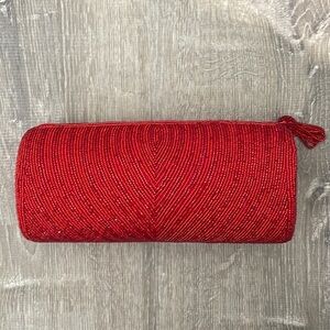 Red Beaded Clutch Purse